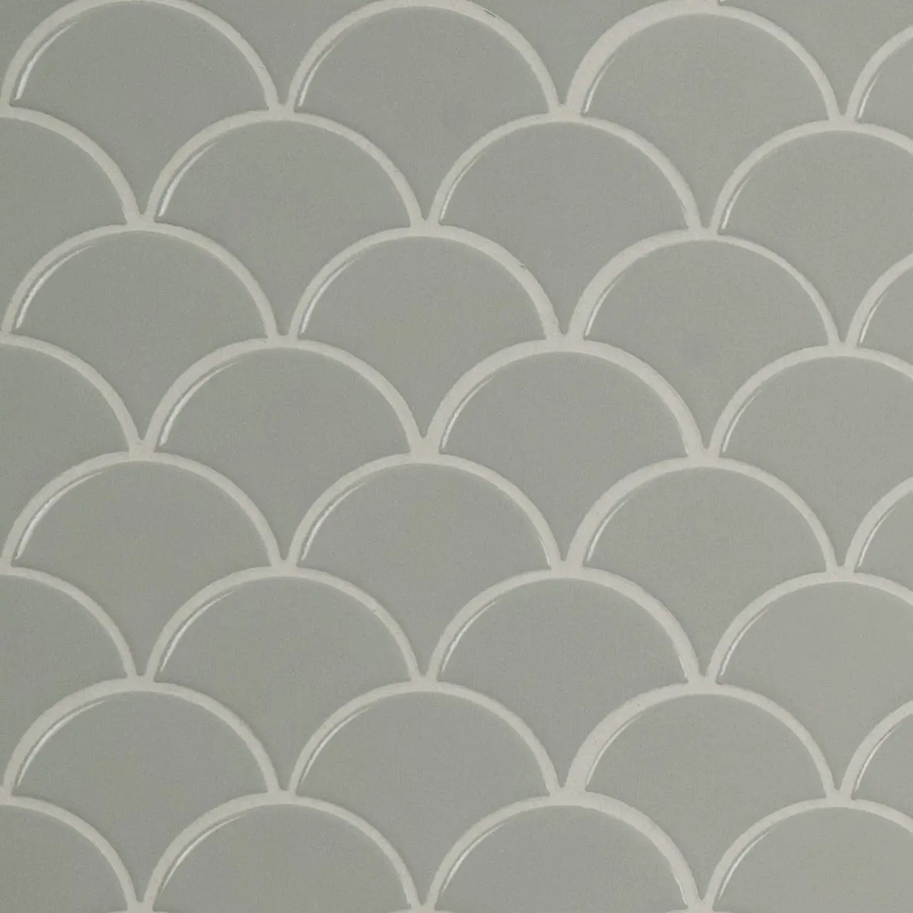 Gray Glossy Fish Scale Mosaic Porcelain by MSI Surfaces