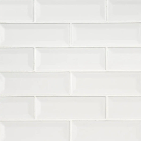 Whisper White Subway Tile 2x6 Glossy Ceramic Mosaics