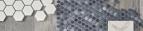 Whisper White Arabesque Tile Glossy Pattern Ceramic Mosaics