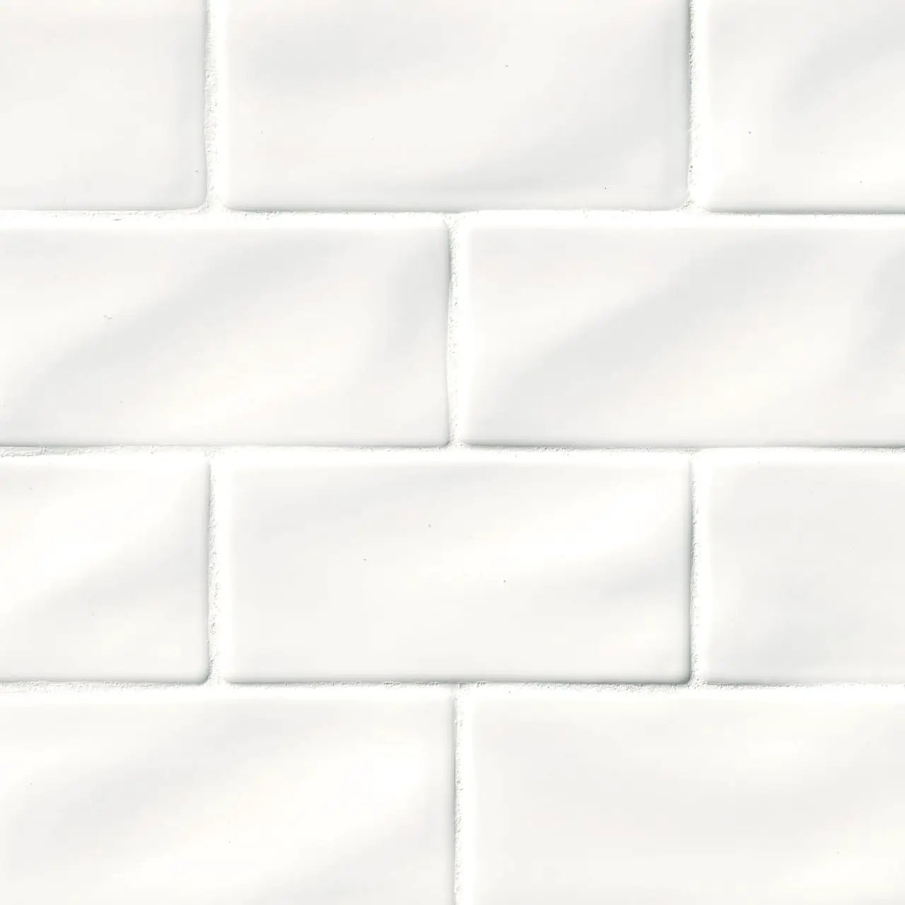 Whisper White Subway Tile 3x6 Glossy Ceramic Mosaics close up