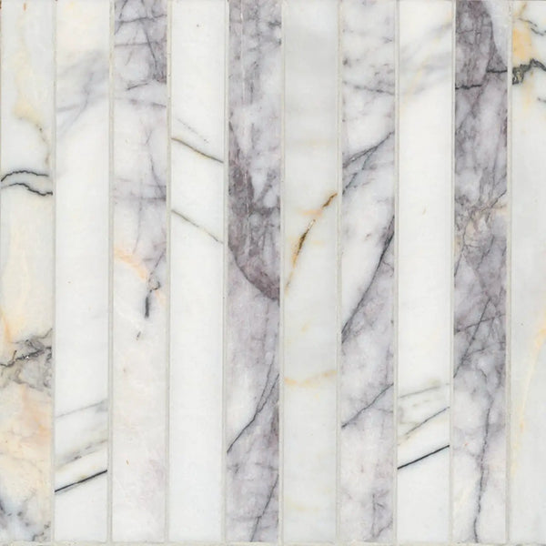 Scollopini Lilac Pattern Honed Marble Mosaics