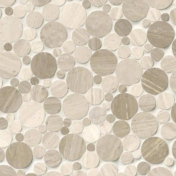 White Oak Polished Pattern Marble Mosaics