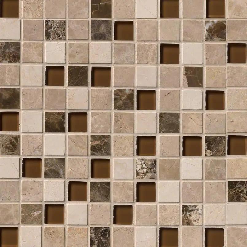 Crema Marfil Polished Marble Mosaics 1x1 by MSI Surfaces