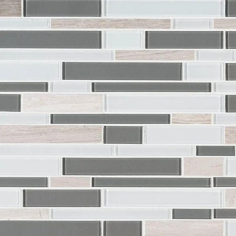 Gray Cliff Interlocking 4mm Pattern Glass Mosaics by MSI Surfaces