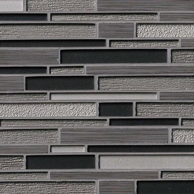 Metro Gris Blend Interlocking 8mm Pattern Porcelain Mosaics by MSI Surfaces