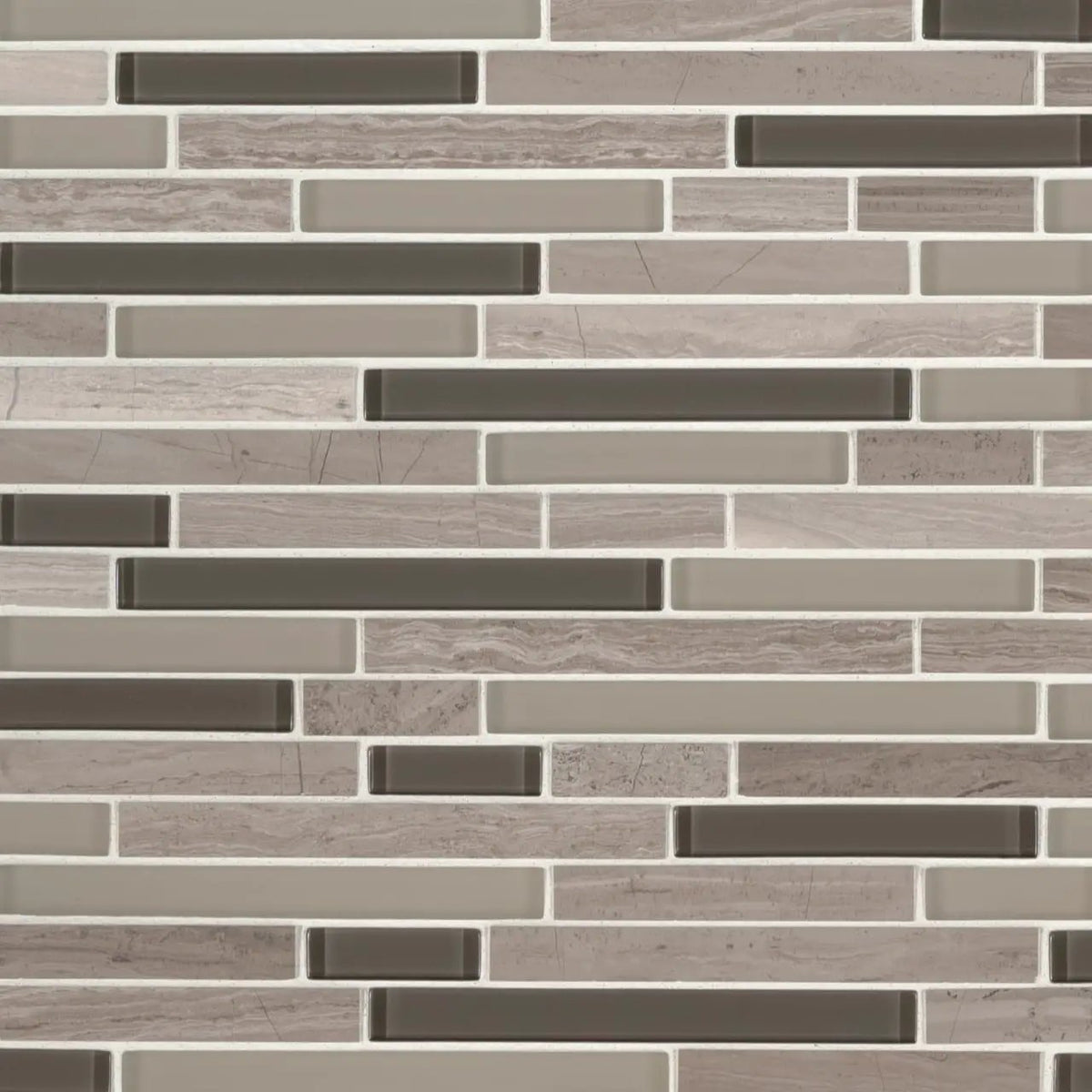 Modello Grigio Interlocking 6mm Pattern Glass Mosaics by MSI Surfaces