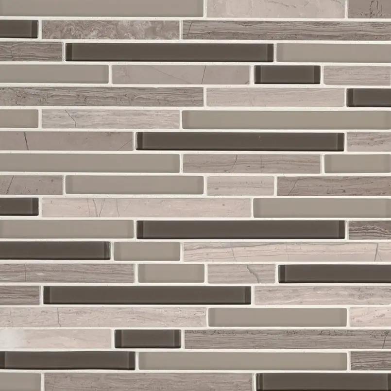 Modello Grigio Interlocking 6mm Pattern Glass Mosaics by MSI Surfaces