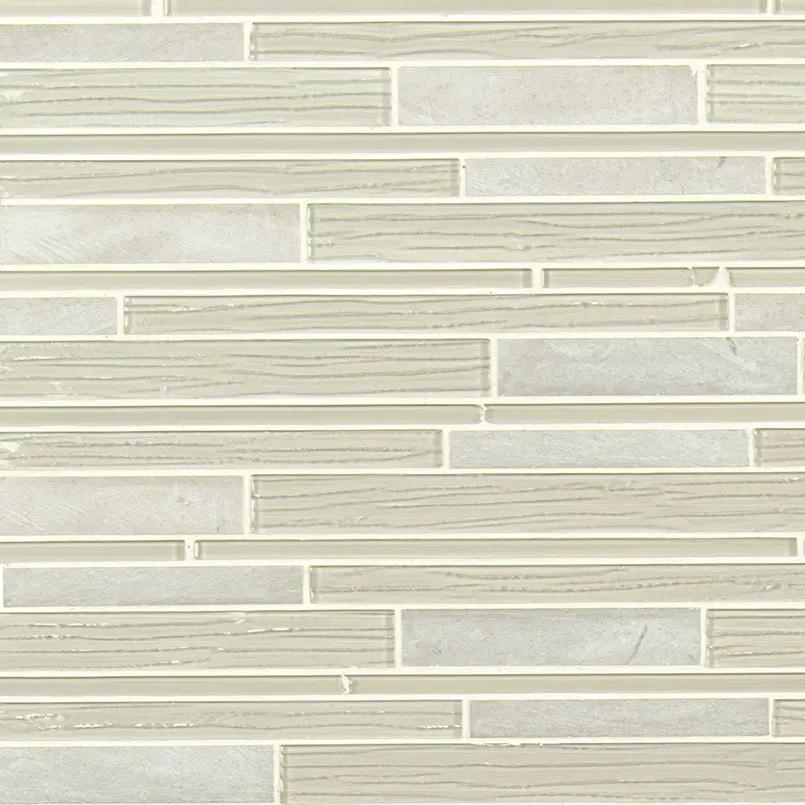 Snowcap Blend Interlocking 4mm Pattern Glass Mosaics by MSI Surfaces