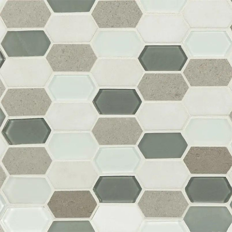 Lascari Picket 8mm Pattern Glass Mosaics by MSI Surfaces