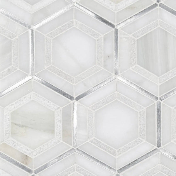 Medici Silver Pattern Metal Mosaics