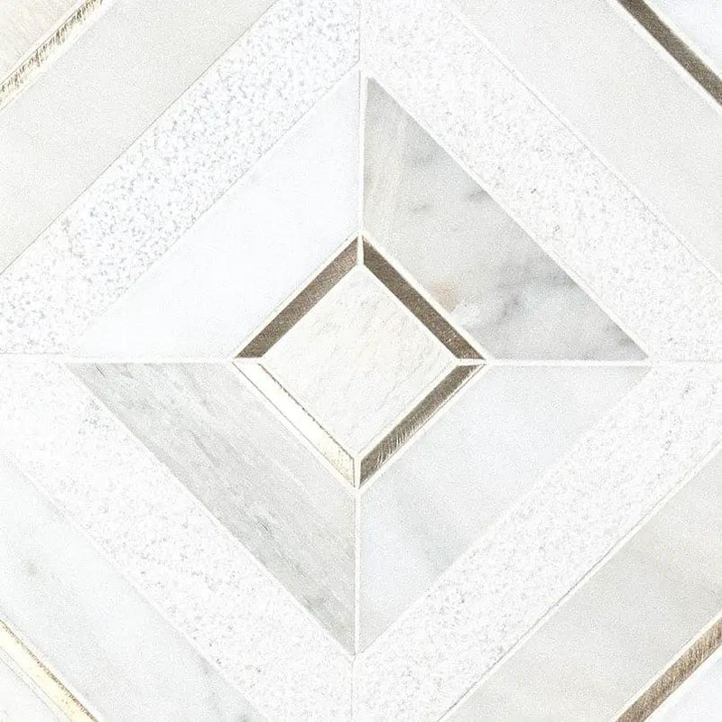 Verona Gold Pattern Metal Mosaics close up