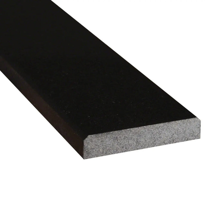 Black Granite 5x36x0.75 Polished Double Beveled Threshold Mosaics 5x36 close up