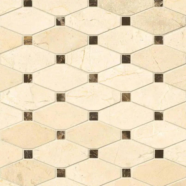 Crema Marfil Polished Pattern Marble Mosaics