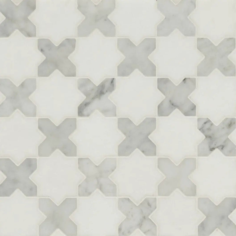 Vera Anne Pattern Polished Marble Mosaics by MSI Surfaces