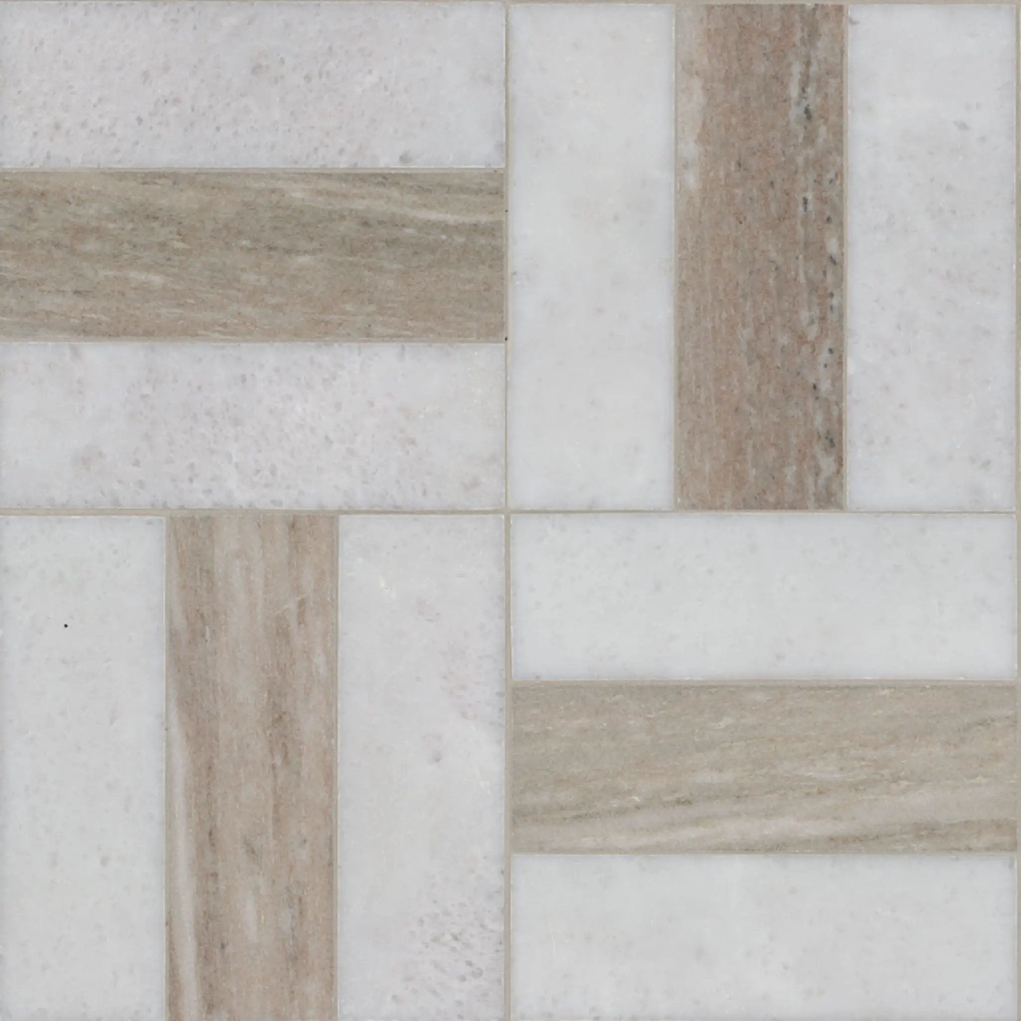 Winslow Weave Polished Pattern Marble Mosaics close up