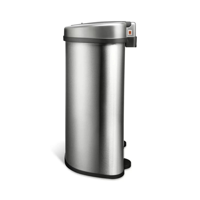 Dual Stainless Steel 18-Gallon Trash Can Recycle Bin with Motion Sensor Lid by HomePacific