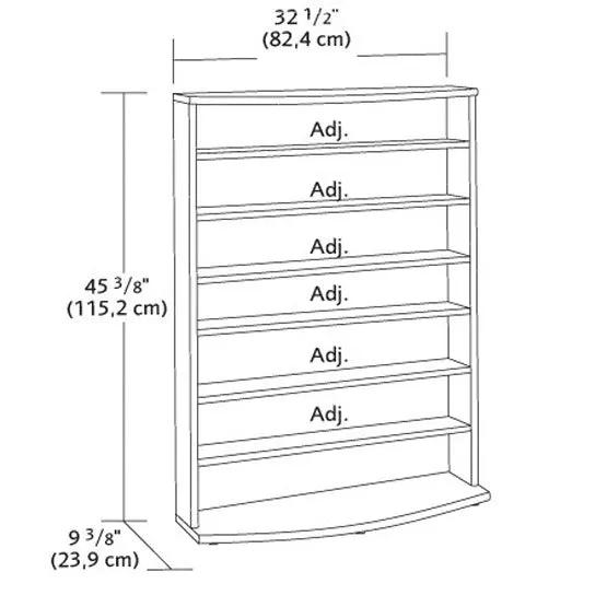 Contemporary 6-Shelf Bookcase Multimedia Storage Rack Tower in Brown Finish by HomePacific