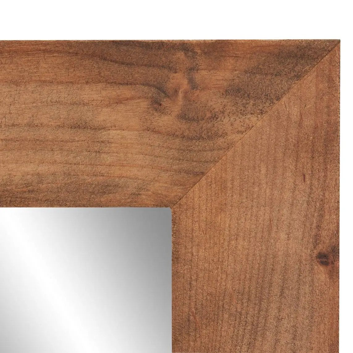 Set of 2 Modern Farmhouse Mirror Set Distressed Brown Wood Frame 31 x 24 inch by HomePacific