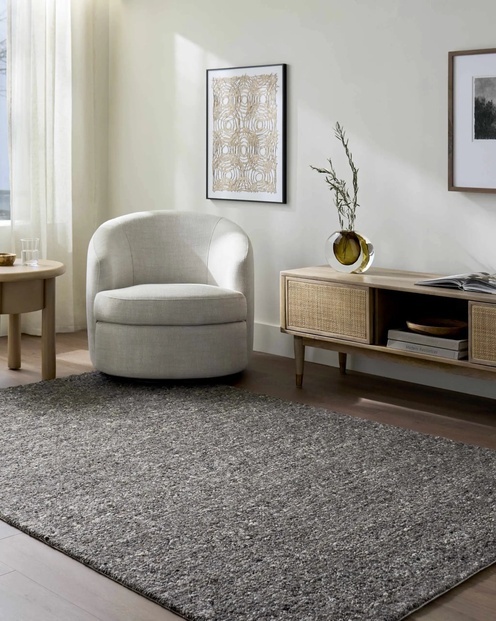 Sevan Black Wool Area Rug by Boutique Rugs