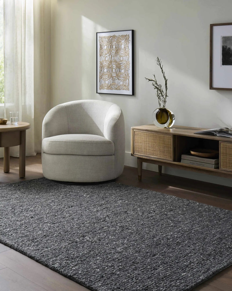 Sevan Charcoal Wool Area Rug by Boutique Rugs