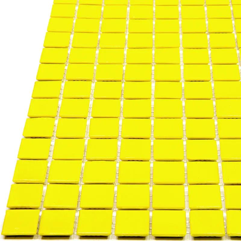 Yellow 12x12 Glossy Uniform Square Glass Mosaic Tile (20 pack, 20 sq ft/case) by Apollo Tile