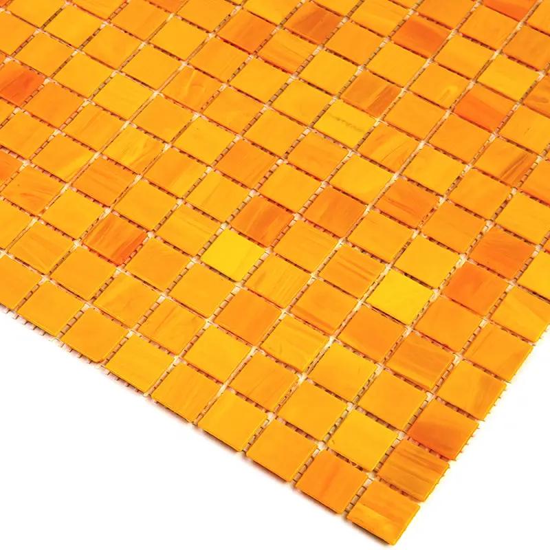 Honey Orange 12x12 Glossy Uniform Square Glass Mosaic Tile (20 pack, 20 sq ft/case) by Apollo Tile