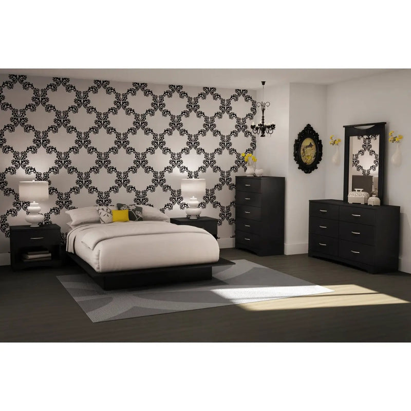 6-Drawer Dresser for Contemporary Bedroom in Black Finish by HomePacific