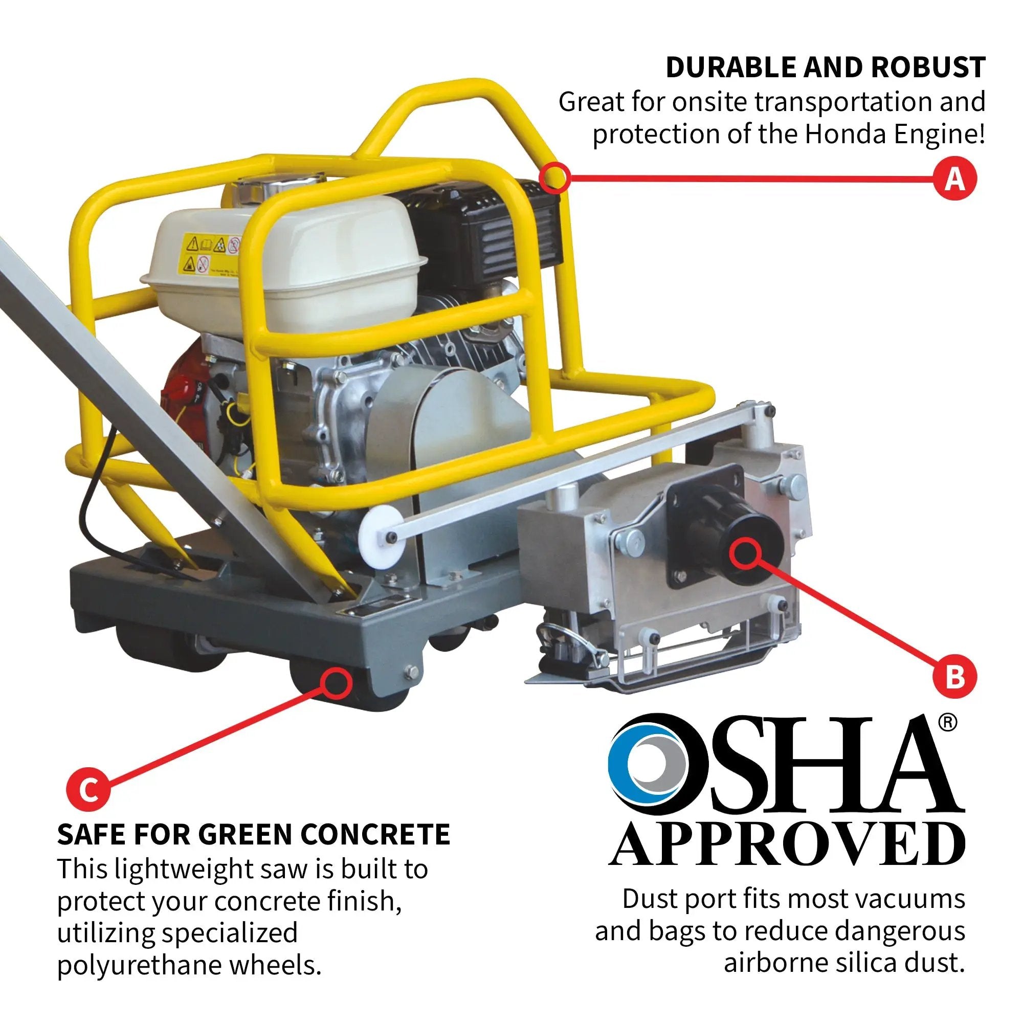 6" Early Entry Green Concrete Saw with 3.5 HP Honda GX120 Engine by Tomahawk Power