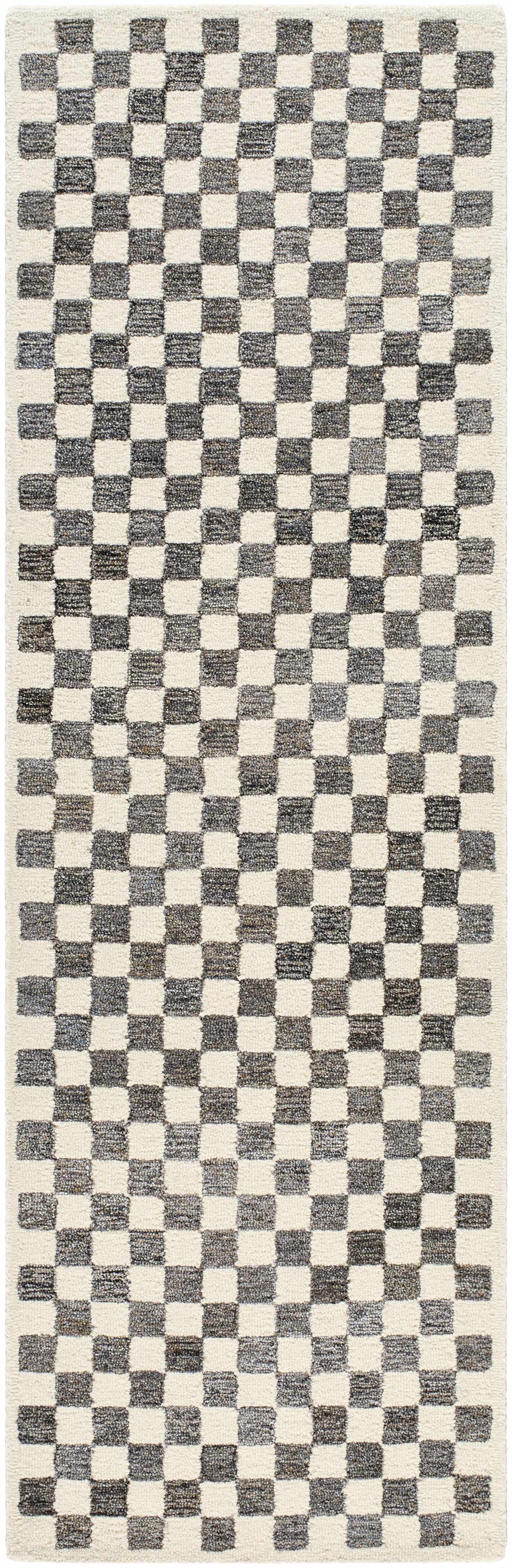 Halen Taupe Checkered Area Rug, photo 3 of 9