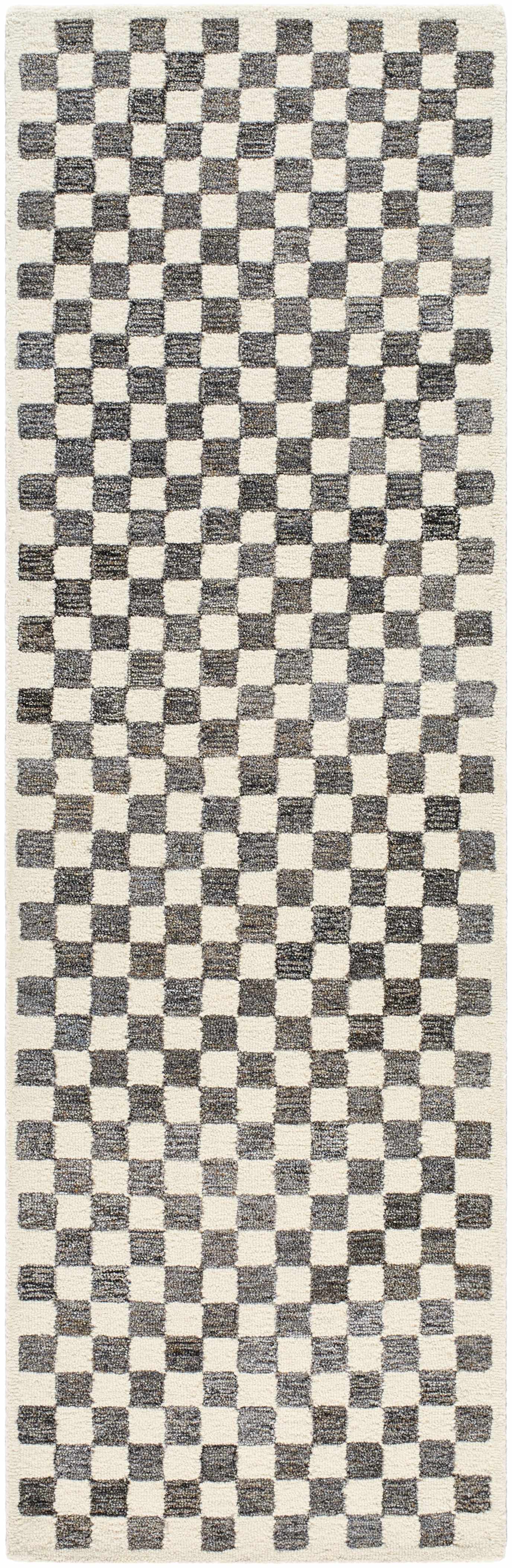 Halen Taupe Checkered Area Rug by Boutique Rugs