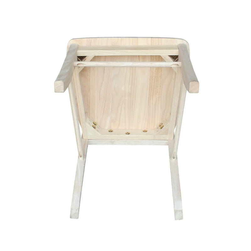 Set of 2 - Unfinished Wood Dining Chairs with X-Back Seat Backrest by HomePacific