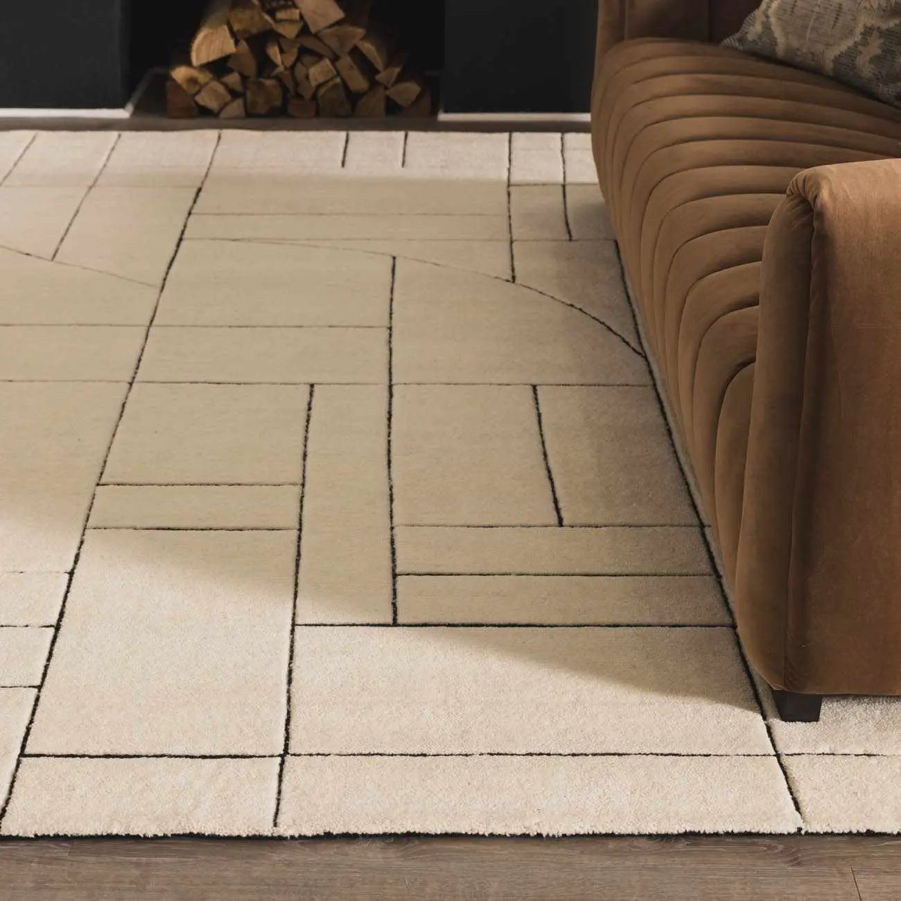 Fusao Rose Cream Area Rug - Clearance by Boutique Rugs