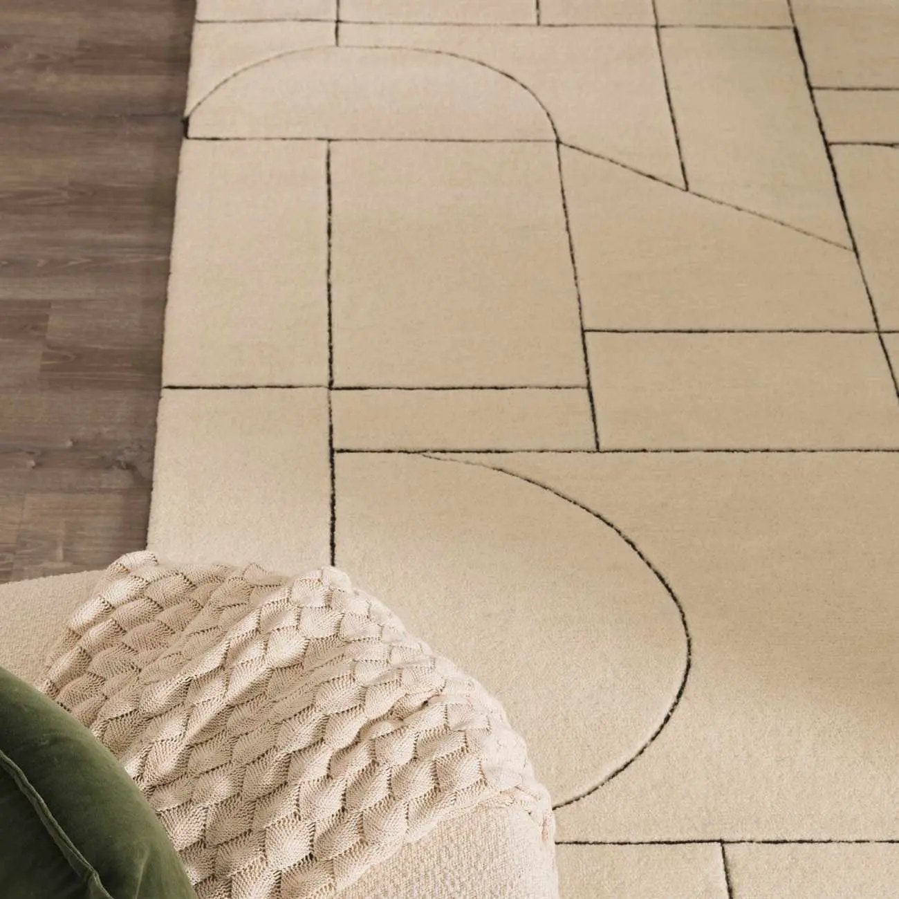 Fusao Rose Cream Area Rug - Clearance by Boutique Rugs
