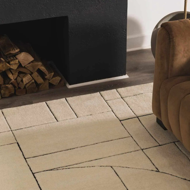Fusao Rose Cream Area Rug - Clearance by Boutique Rugs