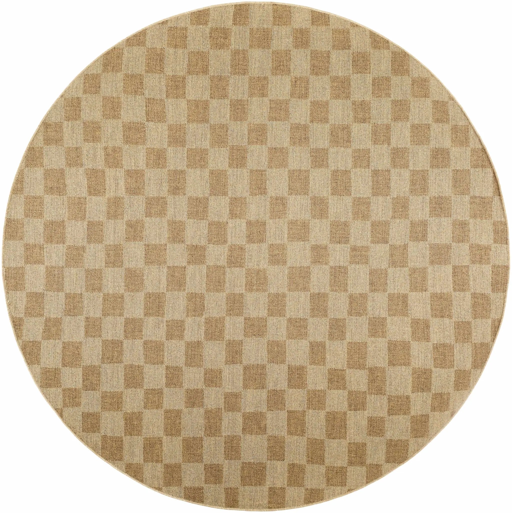 Kuval Checkered Brown Outdoor Rug by Boutique Rugs