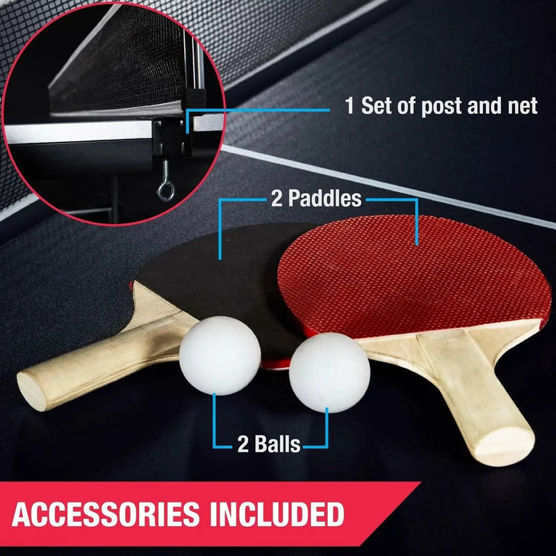 Official Size Blue Ping Pong Table Tennis Set with Net 2 Balls and 2 Paddles by HomePacific