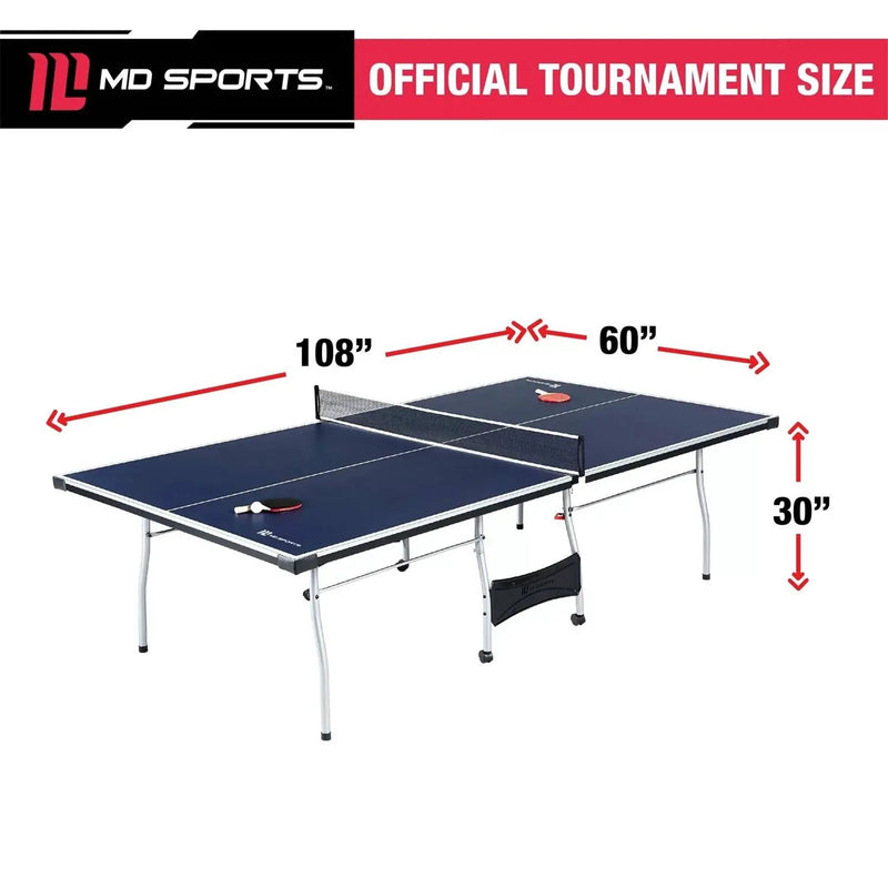 Official Size Blue Ping Pong Table Tennis Set with Net 2 Balls and 2 Paddles by HomePacific
