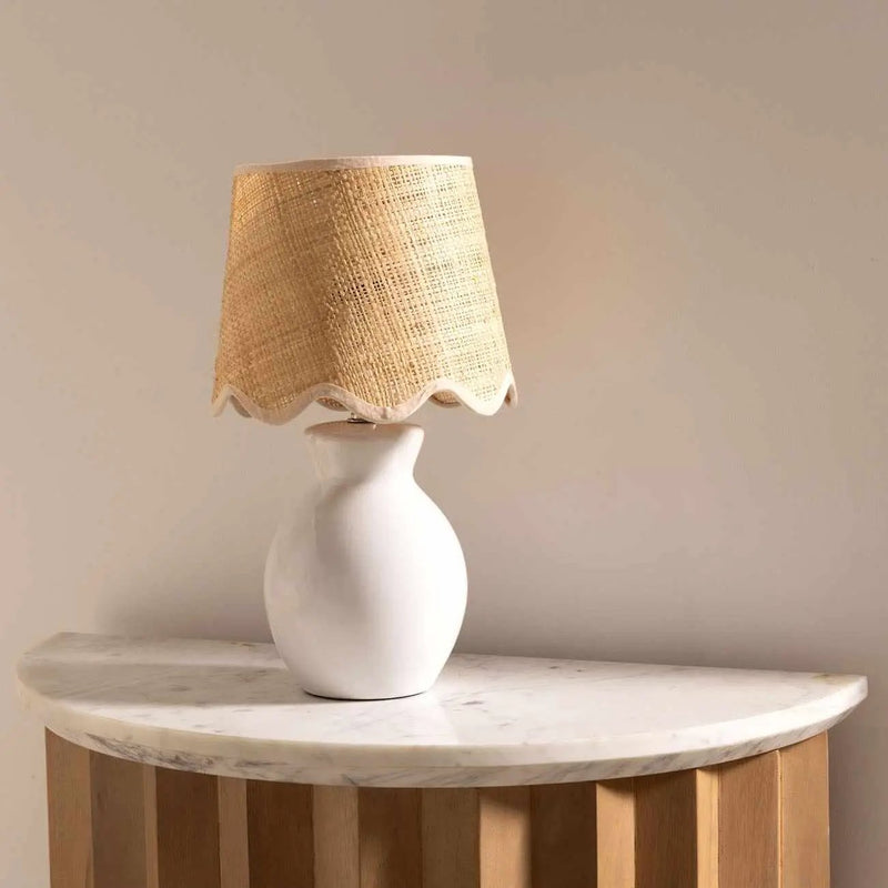 Salgareda White Ceramic Table Lamp by Boutique Rugs
