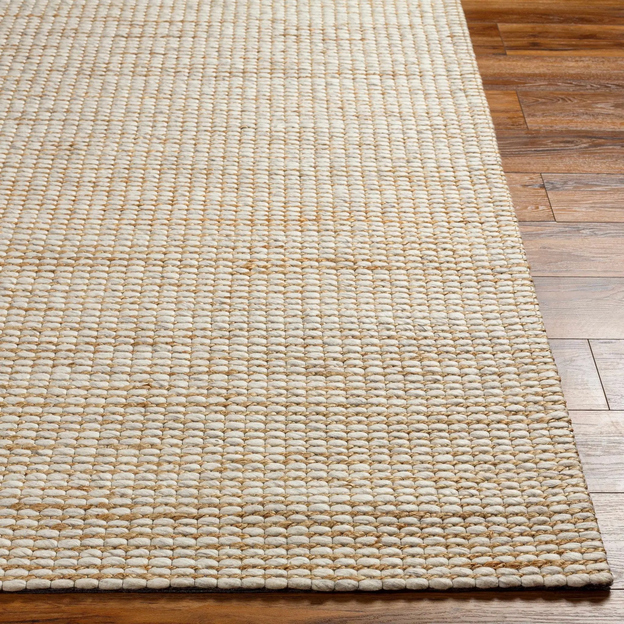 Riki Cream Jute-Wool Blend Rug by Boutique Rugs