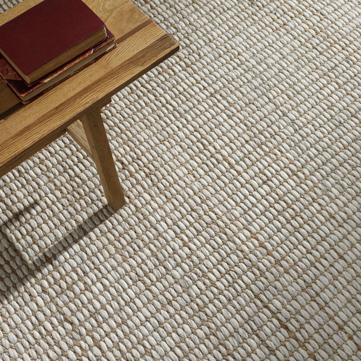 Riki Cream Jute-Wool Blend Rug by Boutique Rugs