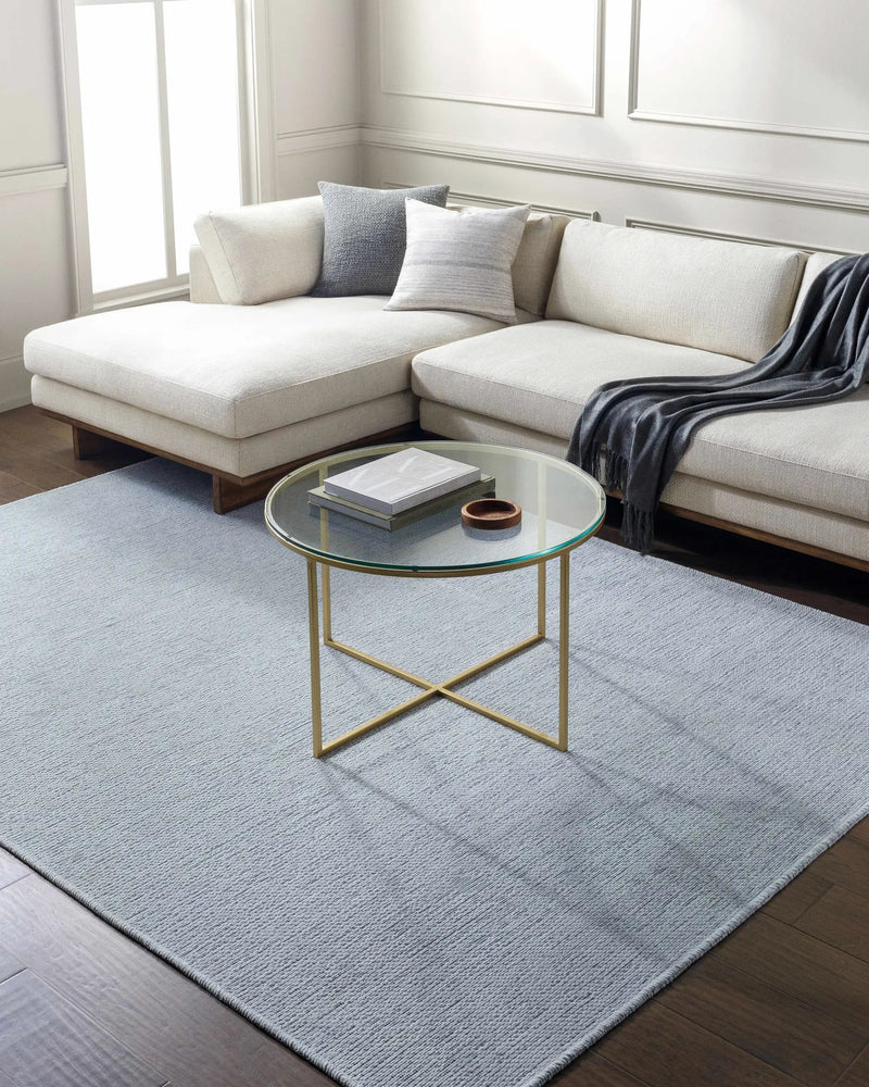 Isako Light Blue Solid Washable Rug - Clearance by Boutique Rugs