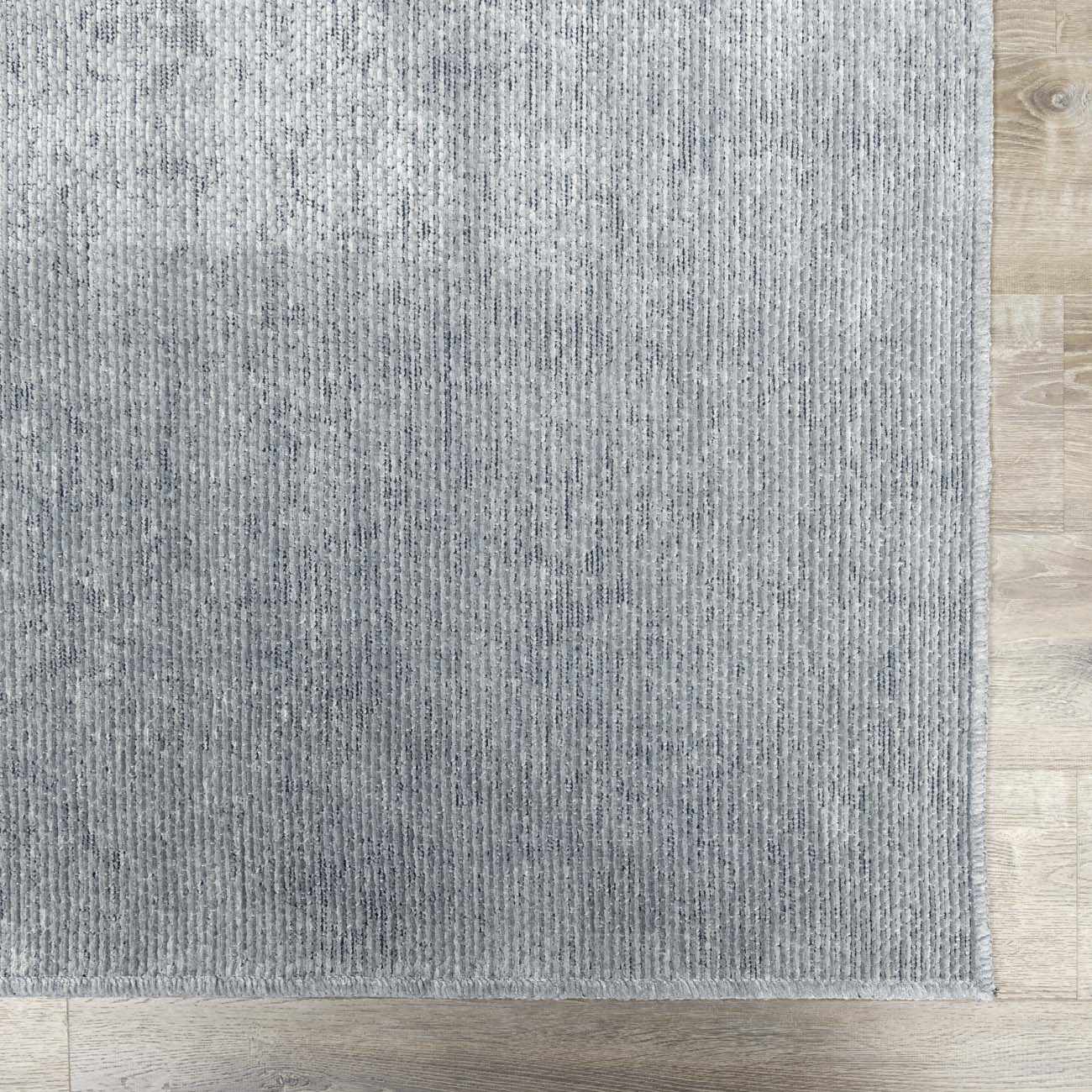 Isako Blue & Gray Solid Washable Area Rug - Clearance by Boutique Rugs