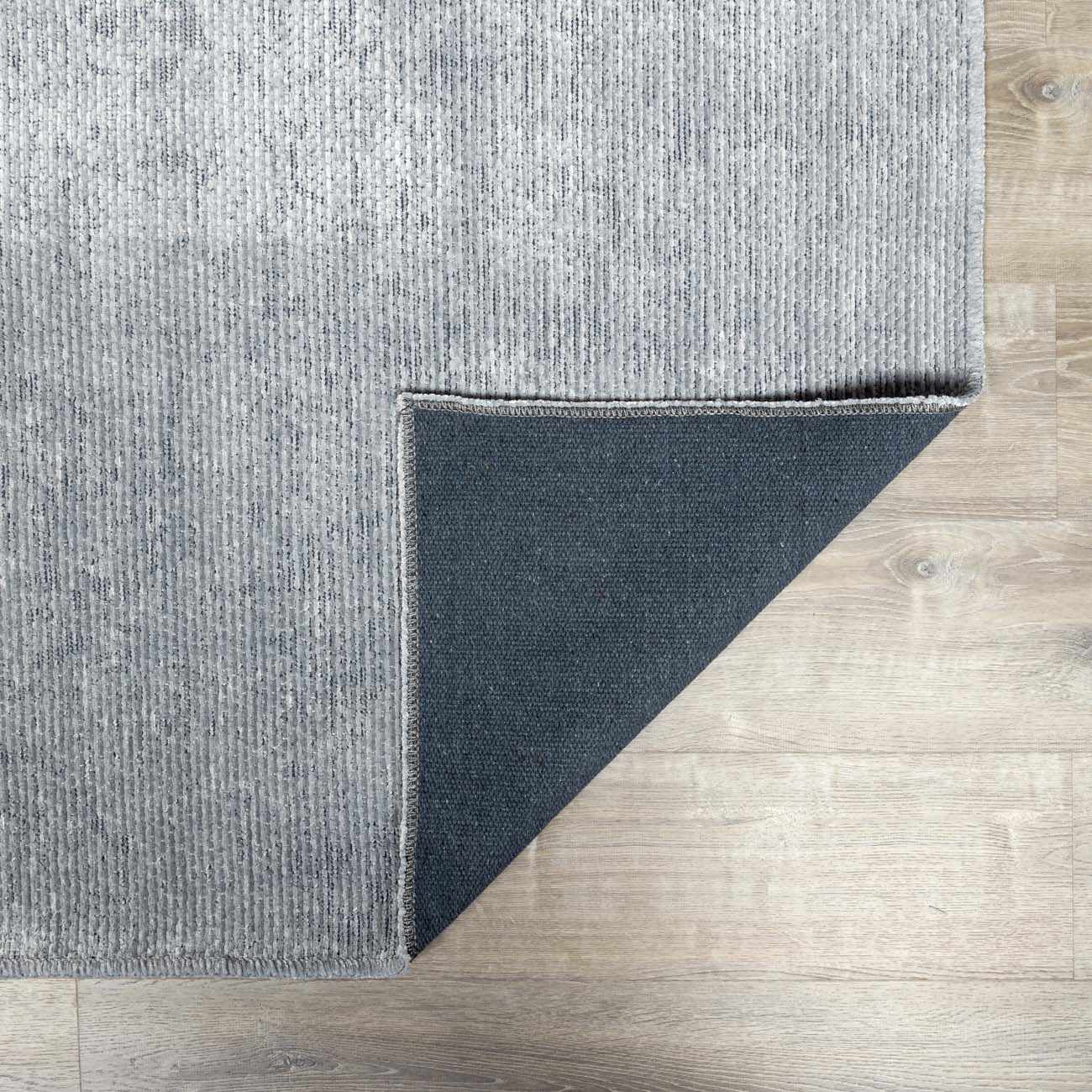 Isako Blue & Gray Solid Washable Area Rug - Clearance by Boutique Rugs