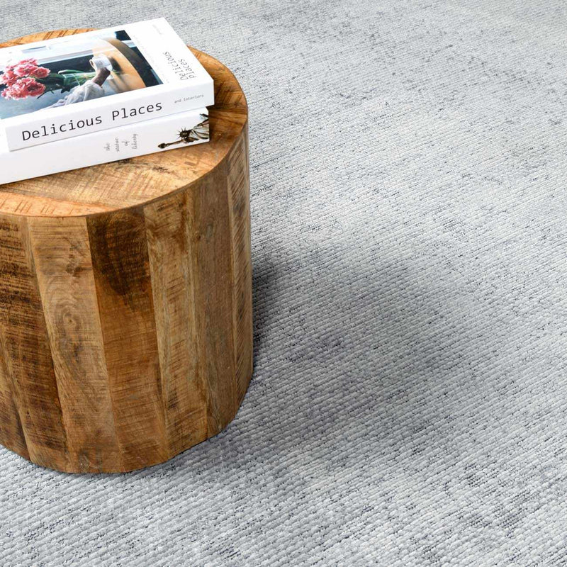 Isako Blue & Gray Solid Washable Area Rug - Clearance by Boutique Rugs