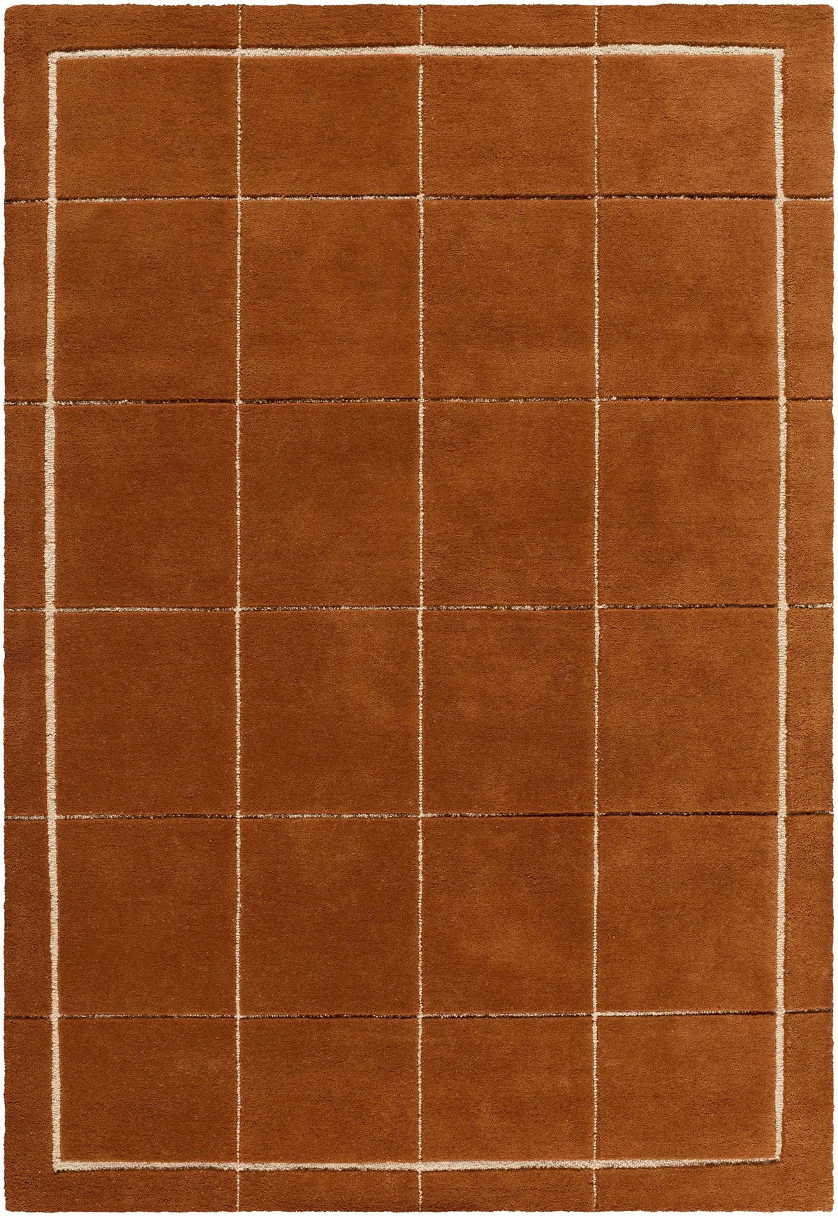 Siarl Burnt Orange Checkered Area Rug, photo 8 of 8