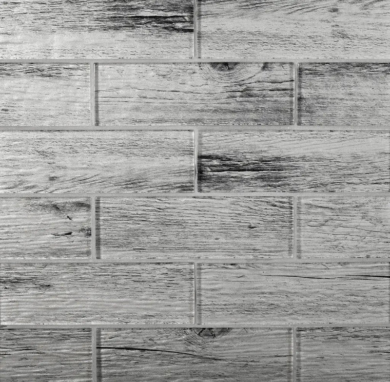 Light Gray 12x12 Glossy Brick Glass Mosaic Tile (5 pack, 4.83 sq ft/case) by Apollo Tile
