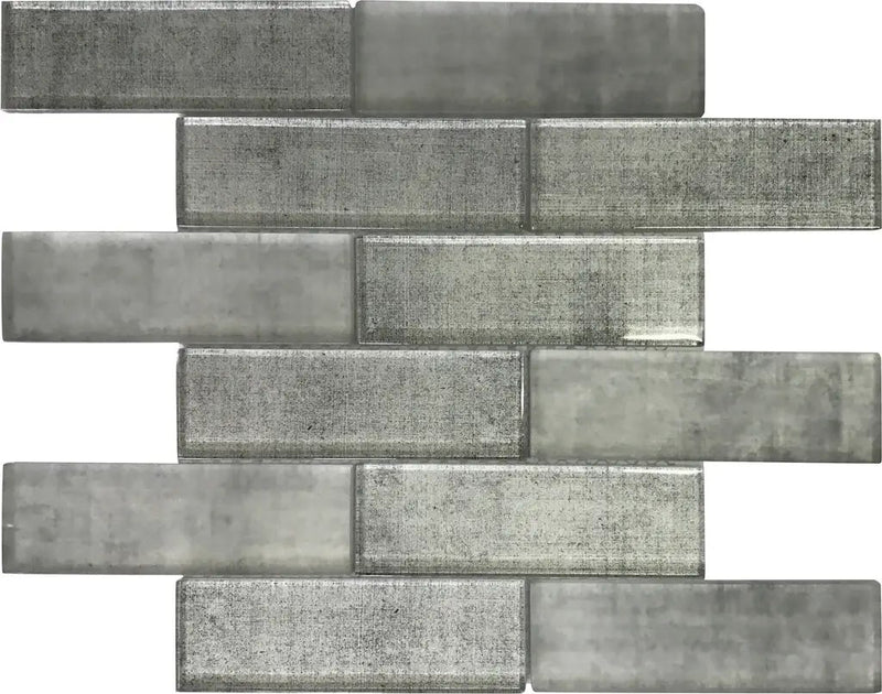 Gray 12x12 Glass Glossy Mosaic Tile (5 pack, 4.83 sq ft/case) by Apollo Tile