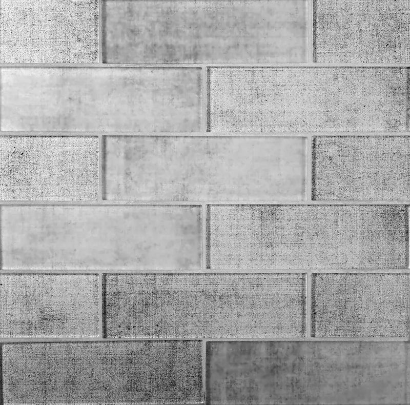 Gray 12x12 Glass Glossy Mosaic Tile (5 pack, 4.83 sq ft/case) by Apollo Tile
