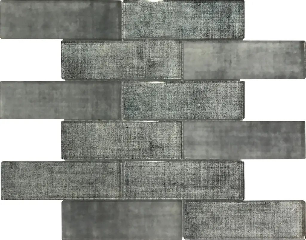 Coin Gray 12x12 Glossy Brick Glass Mosaic Tile (5 pack, 4.83 sq ft/case) by Apollo Tile
