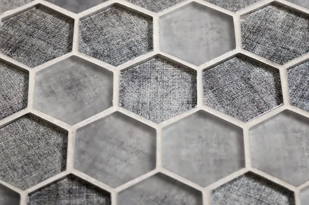 Coin Gray 12x12 Glossy Hexagon Glass Mosaic Tile (5 pack, 4.83 sq ft/case) by Apollo Tile